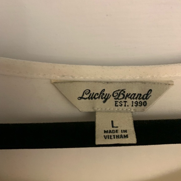 Lucky brand T shirt top w/ split back sheer layer - Picture 3 of 3